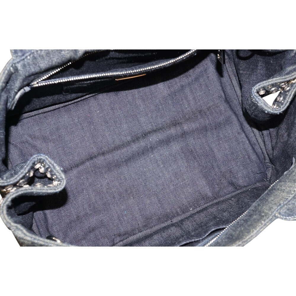 Prada Bijou Canapa Tote Bag Blue Denim